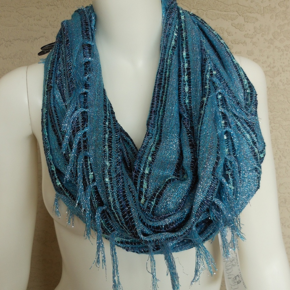 Shimmer Fringed Infinity Scarf